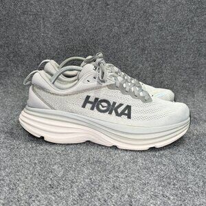 Hoka Bondi 8 Running Shoes Men's Size 12 Sharkskin Harbor Mist Grey Athletic Run